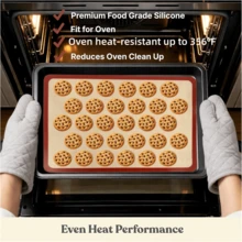 4pcs Silicone Baking Mat For Macarons, Reusable Non-Stick Macaron Baking Sheet Liner With 30 Circles Template, Resistant Bake Mat For Cookies, Pastry, Bread Making, Dishwasher - View 4