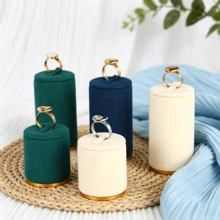 Multi-Size Cylindrical Velvet Ring Display Stand, Layered Display Prop For Live Streaming And Photography, Non-Slip Ring Storage Rack, Home Storage Decor - Same Style In Multiple Colors and Sizes - View 2