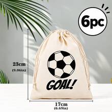 12pcs/Set Football GOAL! Printed Drawstring Storage Bags, Reusable Canvas Gift Bags, Suitable For Football Party Favors, Game Day, Birthday And Graduation Celebration Sports Themed Bags, Perfect For Gifts And Small Accessories - A - View 16