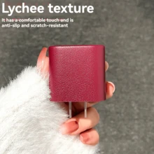 5pcs Leather Plaid Pattern Charger Protective Case, Data Cable Protective Case, Anti-Breakage Rope Wrap, Includes 20W Charging Adapter And Cable (Charger Not Included), New Style, Perfect Gift For Friends - A - View 9