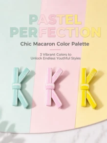 DIOR Macaron Bright Color Bow Hair Clip 3pcs Set, Glossy Texture Side Alligator Hair Clip, Sweet French Girl Style Bangs Clip, Versatile Candy Color Hair Decoration Hairpin - 3-piece Bow Hair Clip Set - View 8