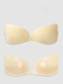 1/2pcs Invisible Women's Bra - Self-Adhesive Transparent Straps, Tank Top Style Design, Smooth Invisible Lift, Suitable For Sleeveless Clothing, Elegant Strapless Bra, Self-Adhesive Cups - Multicolor - View 18