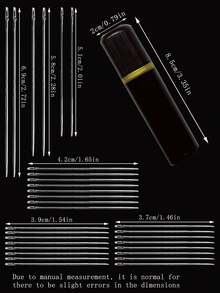[30pcs/Pack]Side-Hanging No-Thread Sewing Needles With Faux Sandalwood Storage Tube, Side-Opening Eye Design. Suitable For Home Sewing Beginners, Applicable To Clothing Repair, Simple Embroidery, Handmade Fabric Crafts And Other Home Handicrafts - Faux Sandalwood Needle Case With Side Hook - View 11