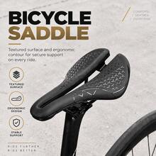 JCSP Hollow Bicycle Saddle, Breathable Ergonomic Bicycle Seat With Pressure Relief Opening, Comfortable Bicycle Saddle For Road Bikes, Mountain Bikes And Hybrid Bikes - Black - View 1