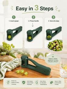 Grape Tomato Slicer, 4-Blade Fruit Cutter, Easy Kitchen Tool, Suitable For Salads And Snacks, Manual Operation And Easy To Clean, Compact Plastic Tool - Multicolor - View 5