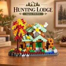 400+PCS Forest Cabin Building Block Set, 6 Styles Available, Mini Woodland House Model, Adult Collectible Desktop Display Decor, Each Style Sold Separately - Forest Cabin - View 3