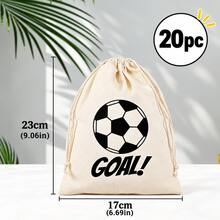 12pcs/Set Football GOAL! Printed Drawstring Storage Bags, Reusable Canvas Gift Bags, Suitable For Football Party Favors, Game Day, Birthday And Graduation Celebration Sports Themed Bags, Perfect For Gifts And Small Accessories - A - View 17