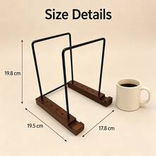 Vintage Vinyl Record Storage Rack, Wooden And Steel Desktop Record Holder With Adjustable Slots, Non-Slip Base, LP Album Display Storage Rack, Suitable For CD Record Collection - Brown - View 13