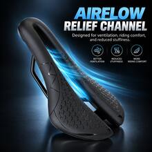 JCSP Hollow Bicycle Saddle, Breathable Ergonomic Bicycle Seat With Pressure Relief Opening, Comfortable Bicycle Saddle For Road Bikes, Mountain Bikes And Hybrid Bikes - Black - View 4
