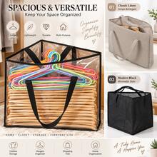XD Large Capacity Clothes Hanging Storage Bag, Triangular Storage Bag, Space-Saving Bathroom Organizer, Neat Storage Basket, Large Capacity Foldable Zipper Travel Storage Bag, Closet Storage Bag - Multicolor - View 8