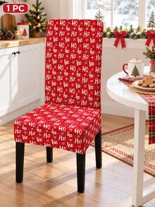 1/6pcs Christmas Chair Covers, Vintage Red & Black Plaid Reindeer Candy Cane Christmas Tree Pattern Polyester Removable Washable Chair Protector, Suitable For Christmas Dinner, New Year Celebration, Party Decoration - B - View 13