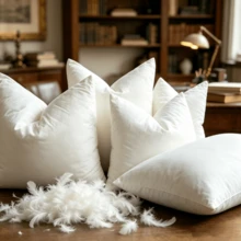 CLSUPER 18x18" 20x20" 21x21" 14x21" White Down Goose Down Pillow Insert, 100% Pure Cotton Fabric, Fluffy And Full Cushion Core, Washable, Quick Rebound, Breathable, Good Support, Suitable For Bed, Sofa, Armchair Home Decor Throw Pillow - White - View 4