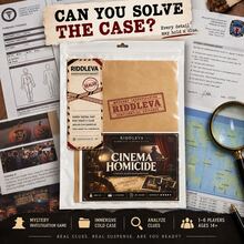 RIDDLEVA Cinema Cold Case 偵探推理桌遊 案件調查線索解謎遊戲 1-6人對戰 多人互動派對遊戲 適合家庭朋友 萬聖節聖誕禮物 - 灰色 - 查看 4