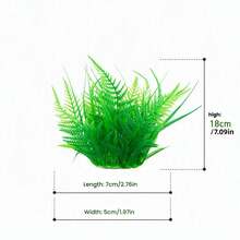 1pc Green Artificial Aquarium Plant, Plastic Fake Fish Tank Grass Decoration With Weighted Base, 20cm Realistic Water Plant, Suitable For Fish Tank, Turtle Tank Landscape, Easy To Clean - Happy Aquarium - View 16