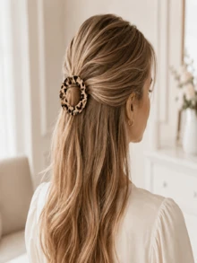 Hidden Round Flat Hair Claw Clip | Invisible Mini Claw Clip | Lightweight Comfortable No Pulling Hair | Daily French Elegant Updo Hair Accessory | Multiple Styles Available - Multicolor - View 6