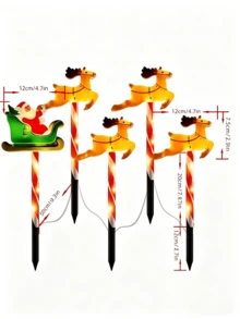 Christmas Solar String Lights, Waterproof Solar LED Ground Stake Lights, 8 Lighting Modes Auto Charging, 8 Hours Working Time, Cute Santa Claus And Reindeer Pattern Design, Suitable For Yard, Flower Bed, Pathway, Porch And Christmas Party Decoration - Multicolor - View 8