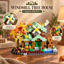 400+PCS Forest Cabin Building Block Set, 6 Styles Available, Mini Woodland House Model, Adult Collectible Desktop Display Decor, Each Style Sold Separately - Forest Cabin - View 9