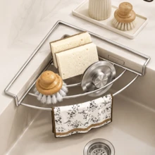 1pc/2pcs Drying Rack Kitchen Accessories, Used For Storing Tools, Soap, Sponges And Other Kitchen Supplies. Suitable For Use In Homes, Apartments, Restaurants, Farmhouses And Other Locations. - Silver - View 8