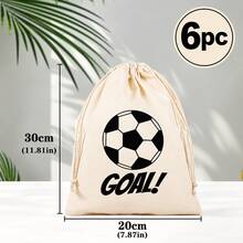 12pcs/Set Football GOAL! Printed Drawstring Storage Bags, Reusable Canvas Gift Bags, Suitable For Football Party Favors, Game Day, Birthday And Graduation Celebration Sports Themed Bags, Perfect For Gifts And Small Accessories - A - View 13