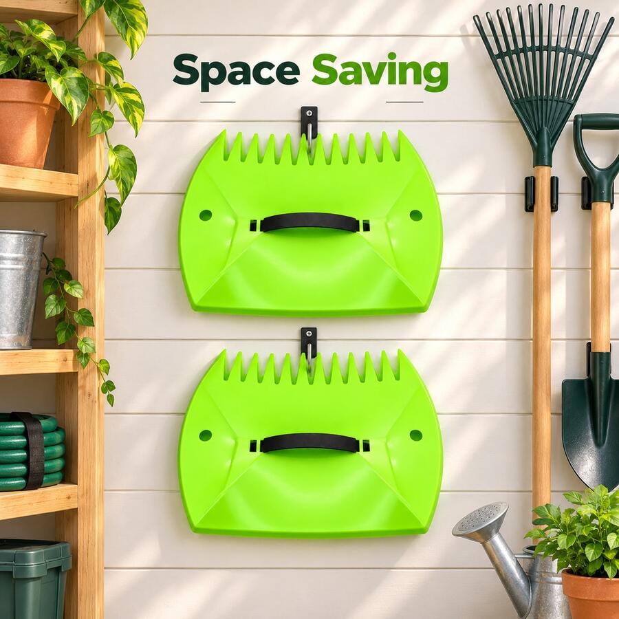 Naturepeak Outdoor Gardening Leaf Grabber - Plastic Hand-Rake Style Leaf Collector - Home Yard & Lawn Cleanup Tool - Portable Design With Adjustable Wrist Strap - Leaf Clip - View 1