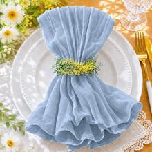 12 Pack Dusty Blue Cheesecloth Table Runner, 35 X 120 Inch Boho Gauze Table Runner, Soft Sheer Crinkle Wrinkled Table Runner, Reusable Washable Table Decor For Wedding Reception, Bridal Shower, Baby Shower, Party, Dining Table, Holiday, Home Decor - Gray-blue - View 8