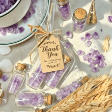 Natural Amethyst Crystal Favors, Healing Stone Gift Bags, Personalized Thank You Tags, Wedding & Party Souvenirs - Multicolor - View 4