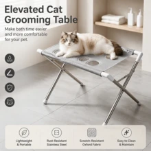 1pc Foldable Pet Bathing Stand (60*40*33cm), Portable Elevated Pet Bathing Rack With Breathable Mesh Surface, Suitable For Dog And Cat Bathing, Blow Drying And Grooming, Suitable For Large, Medium And Small Dogs And Cats, Stable Fixed Pet Bathing Accessory - 60*40*33cm - View 4