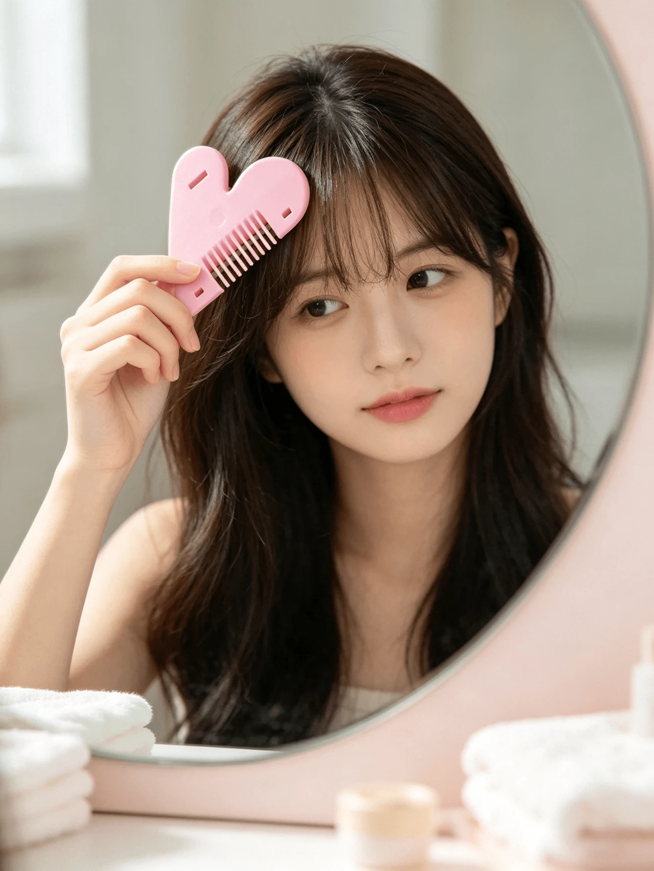 1 buah Sisir Pemangkas Rambut Kemaluan/Poni Portabel, Cocok untuk Alat Penata Rambut Kemaluan Berbentuk Hati Wanita, Alat Cukur Ringkas untuk Sisir Kemaluan - Beraneka warna - View 1