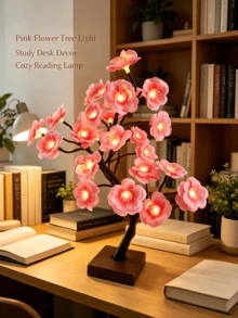 1PC 24 LED Plum Blossom Tree Light, Artificial Flower Lamp, USB & 3 AA Battery Dual Power Supply, Super Bright Warm White Atmosphere Light, Bedroom Desktop Night Light, Proposal Party Decoration Ornament - Yellow - View 4