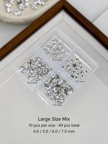 10/40pcs K9 Mini Transparent Nail Art Rhinestones, Fancy Cut Flat Back, High Brightness Nail Decoration Accessories, For DIY Decoration - White - View 15