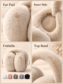 Women's Foldable Winter Ear Muffs, Cute Full Ear Coverage Warm Ear Muffs, Compact Foldable Design, Comfortable Ear Muffs, Suitable For Students, Campus, Commuting, Travel, Outdoor Walking, Daily Winter Wear, Cold Weather Accessories, Street Style, Creative Gift - Multicolor - View 8