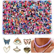 Bahan Aksesori Manik-Manik Tanah Liat Polimer Lunak Campuran 24 Kotak, Bahan DIY Kreatif untuk Membuat Rantai Ponsel, Gelang, Kalung, dan Anting, Hadiah Kecil - MultiWarna - View 2