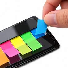 Notas adhesivas de índice translúcidas multicolor con caja de almacenamiento portátil, pestañas de etiquetas de colores escribibles, marcadores de página, marcadores de libros de estudio para estudiantes, suministros de clasificación de documentos de oficina - Unitalla - Ver 4