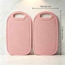 1pc/2pcs Plastic Cutting Board, 2 Colors Available, Double-Sided Use, Separate Raw And Cooked Food To Avoid Cross-Contamination, Non-Slip Design, No Slipping When Cutting, Hanging Hole Design, Lightweight And Space-Saving, Suitable For Kitchen Prep And Outdoor Camping, Essential Kitchen Accessory. - View 12