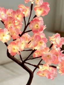1 cái đèn bàn cây hoa anh đào 24 LED 45cm, nguồn kép USB/pin 3AA, trang trí trong nhà dịp Giáng sinh và Lễ Tạ ơn - Màu vàng - Xem 13