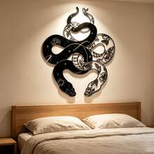 Excellent Two-Headed Snake Metal Wall Art For Indoor And Outdoor Use: Suitable For Modern Wall Decor, Classical Or Luxurious Decoration - B - View 5