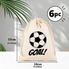 12pcs/Set Football GOAL! Printed Drawstring Storage Bags, Reusable Canvas Gift Bags, Suitable For Football Party Favors, Game Day, Birthday And Graduation Celebration Sports Themed Bags, Perfect For Gifts And Small Accessories - A - View 10