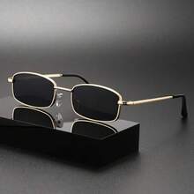 1PC Retro Men's Fashion Glasses For Daily Wear Travel Vacation Business Versatile - Gold All Gray - View 1