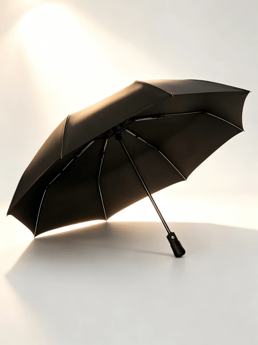 Compact, Windproof Travel Umbrella (Black), Automatically Folding, Handy Umbrella, Suitable For Men And Women, Robust And Durable, Ideal For Travel, Commuting And Outdoor Activities. - Black - View 1