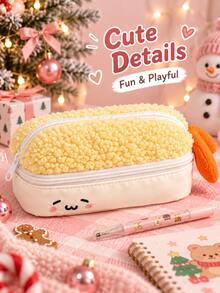 1pc Adorable Fried Shrimp Tempura Plush Pencil Case-A Fun, Dual-Zippered Case Shaped Like A Fried Shrimp, Offering High-Capacity Stationery Storage. - Multiple Styles - View 8
