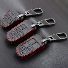 Leather Car Key Case Cover For Dodge Ram 1500 Journey Charger Dart Challenger Grand Cherokee Renegade Fiat Chrysler 300C - one-size - View 5