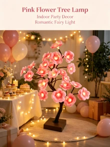 1 Buah Lampu Pohon LED Berbentuk Bunga Persik 24 Manik-manik Daya Ganda USB Kotak Baterai Cahaya Hangat Super Terang Lampu Pohon Bunga Buatan Dekorasi Rumah Meja Hadiah Ulang Tahun Ornamen - cahaya putih hangat - View 6