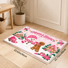 1pc Pink Candy Train Christmas Floor Mat, Fantasy Holiday Room Decor, Suitable For Kids Room, Game Room, Living Room And Christmas Party - Multicolor - View 16