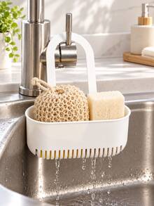 Kitchen Sink Faucet Hanging Sponge Storage Basket: A Sink Draining Rack For Storing Sponges, Soap, Brushes, And Various Cleaning Supplies. An Essential Item For Kitchens And Bathrooms. - Multicolor - View 1