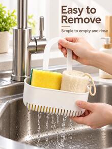 Kitchen Sink Faucet Hanging Sponge Storage Basket: A Sink Draining Rack For Storing Sponges, Soap, Brushes, And Various Cleaning Supplies. An Essential Item For Kitchens And Bathrooms. - Multicolor - View 10