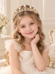 1PC Kids Rhinestone Crown Headband, Girl's Crown Perfect For Birthday Parties, Princess Dress-Up Performances, And Holiday Gifts - Multicolor - View 2
