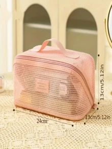 Mesh Transparent Makeup Bag Large Capacity Pillow Travel Essential Toiletry Bag Multi-Functional Makeup Bag, Exquisite Multi-Functional Storage Bag, Cosmetic Storage Bag, Portable Toiletry Bag, Perfect For Travel, Vacation, Camping And Outdoor Activities, Creative Gift, Lightweight Travel Toiletry Bag, Suitable For Men And Women, Perfect Gift Choice - Multicolor - View 15