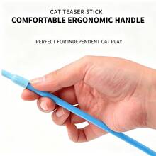 1pc Cat Teaser Wand With Bell, Simulates Hunting To Burn Energy, Suitable For Cats Of All Ages - Multicolor - View 3