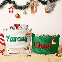Personalized Christmas Gift Basket, Christmas Party Gift Basket, Holiday Decoration Gift, Christmas Decoration Basket, Christmas Gift - Multicolor - View 8