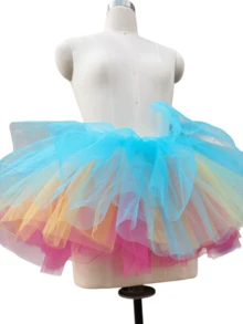 1pc Adult 5-Layer Tulle Tutu Skirt, Performance Costume Party Cake Skirt, Cute 5-Layer Tutu Dress For Christmas Costume Accessories - Colorful - View 5